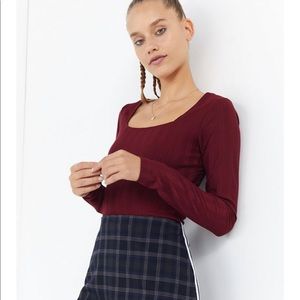 • urban outfitters maroon long sleeve crop top •